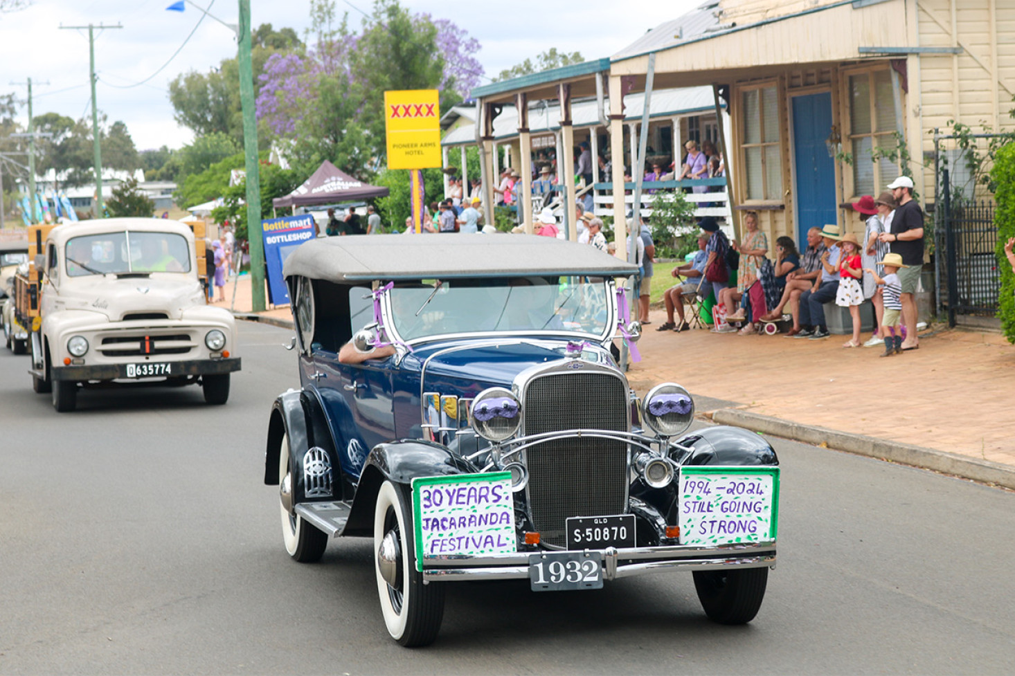 This car was one of many vintage vehicles that took part in the parade.