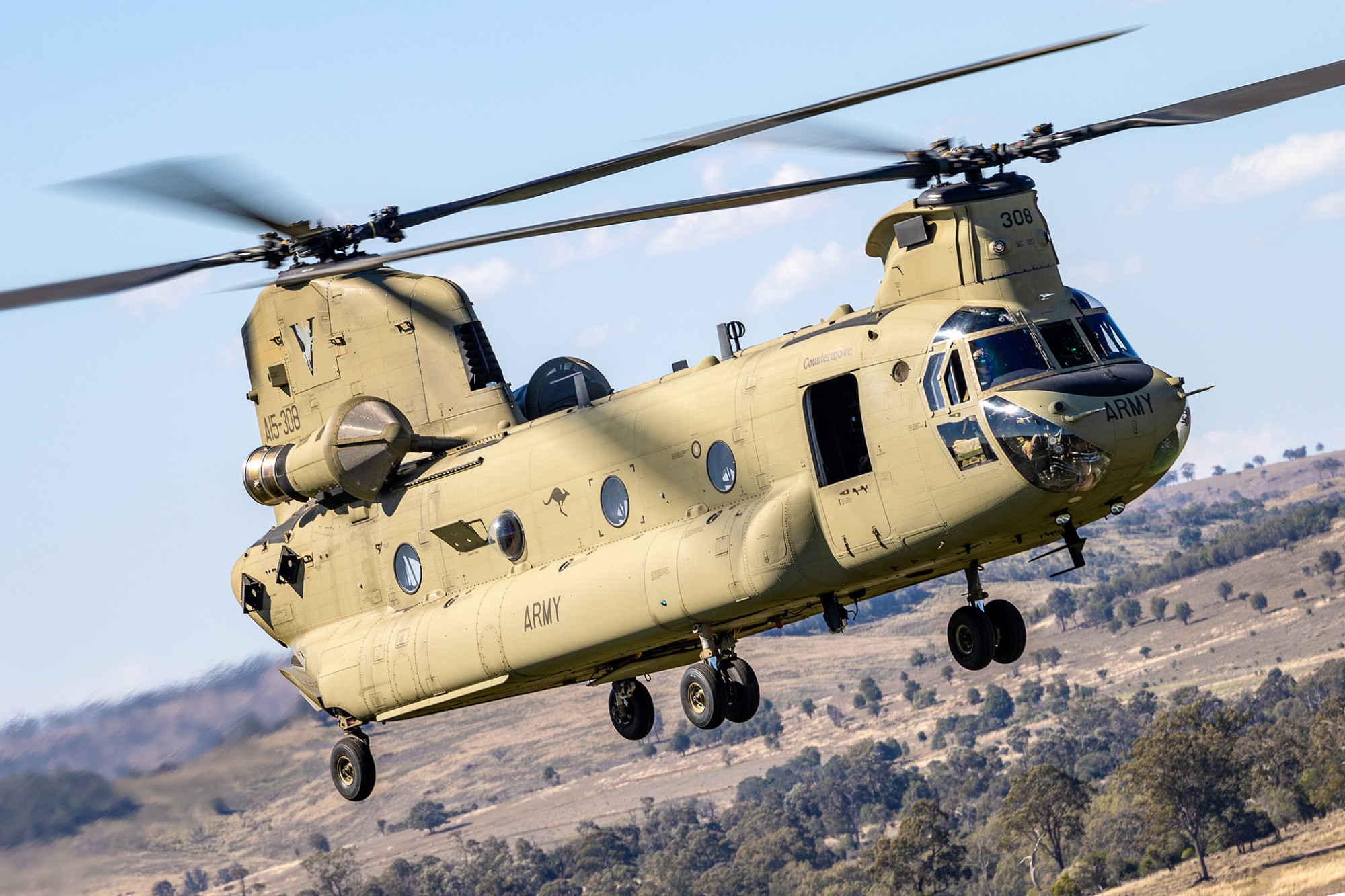 The Ch-47F Chinook is a regular feature of the skies around Oakey and further west. - Photo, Defence - Bradley Richardson