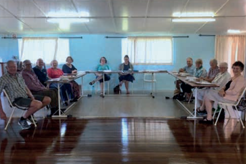 Neil Phelan, Jim Anderson, don and Blanche Gilmore, Lesley Telford, Kellie Ryan (Treasurer) Gina Tranberg (chair) Gary and Wendy Wright, Kaye Mullins, Dorothy Free, Robyn Phelan. Photo by MaryLou Gittins (secretary)