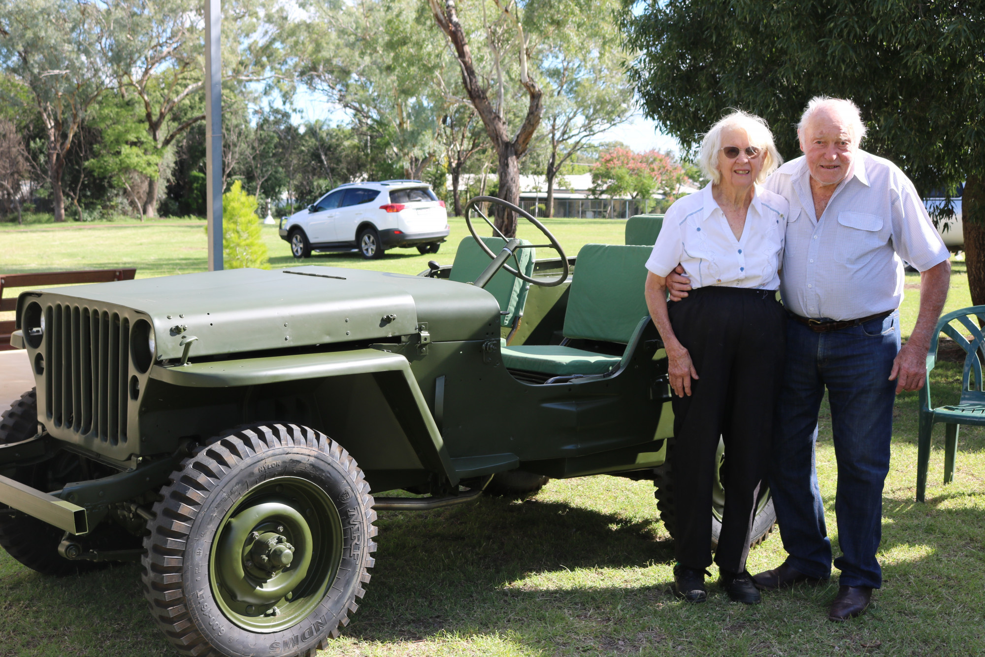 Pittsworth’s Pearl and Trevor Saal with the World War II Jeep that they have generously donated to the Pittsworth RSL Sub-Branch. The couple purchased the vehicle in the 1960s and it has been well loved by the Saal family ever since. The car looked fantastic for Friday’s hand-over after undergoing approximately two years of restoration. The Jeep will now be housed at the Pittsworth Pioneer Village.