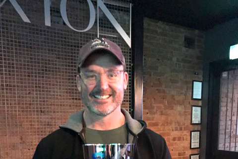 Dan McKellar, Brumbies’ coach, with last year’s Super Rugby AU trophy.