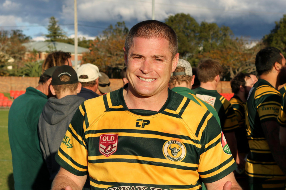 Wattles player/coach Travis Burns could only watch from the sidelines at Highfields on Sunday, the result of a misdemeanour in the round 3 match against Brothers at Clifton a couple of weeks ago.