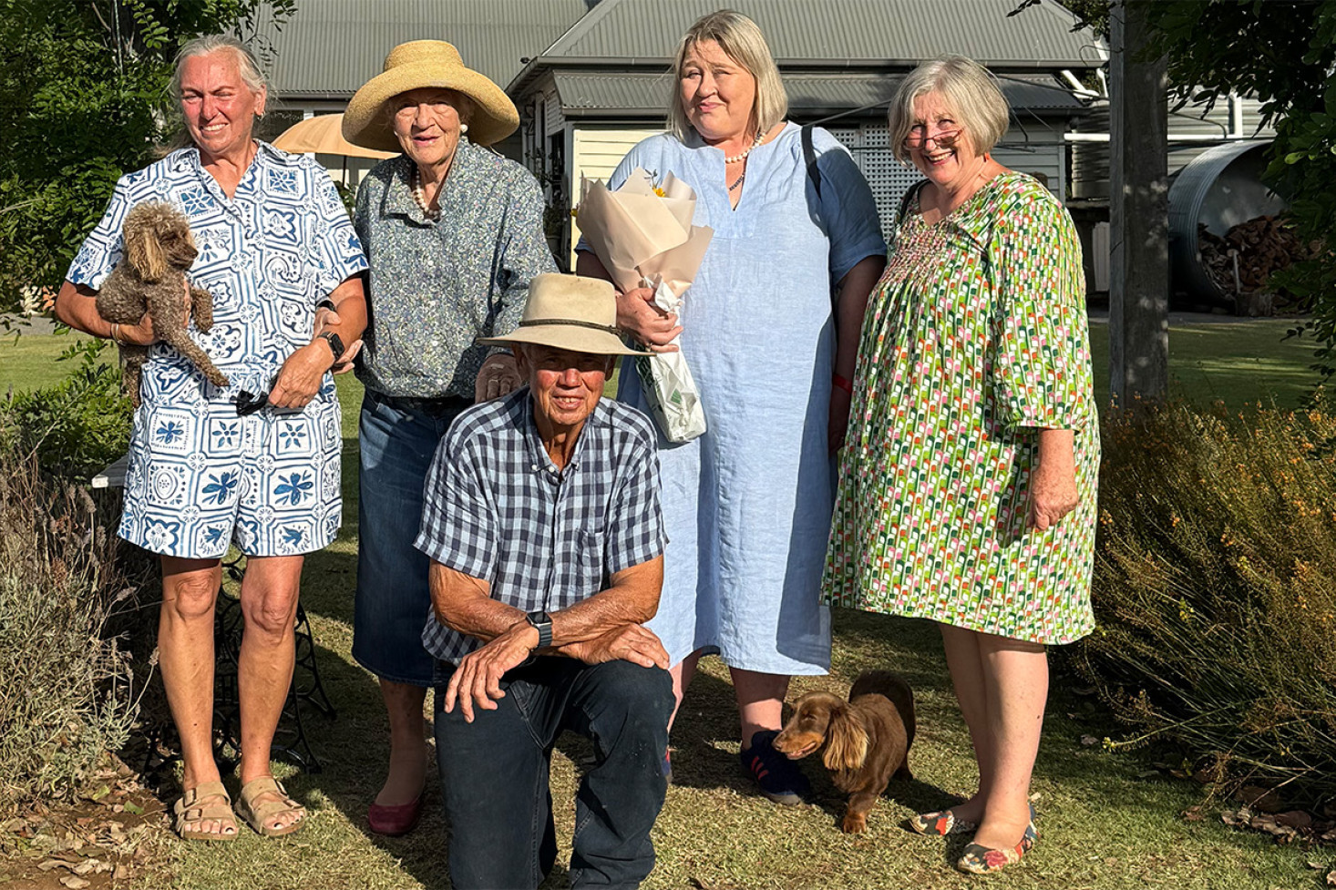 L-R Rosi and Michael Kenny (kneeling) with Philomena Aspinall, Anna Aspinall and Barbara Hannon after a long but successful weekend of visitors.