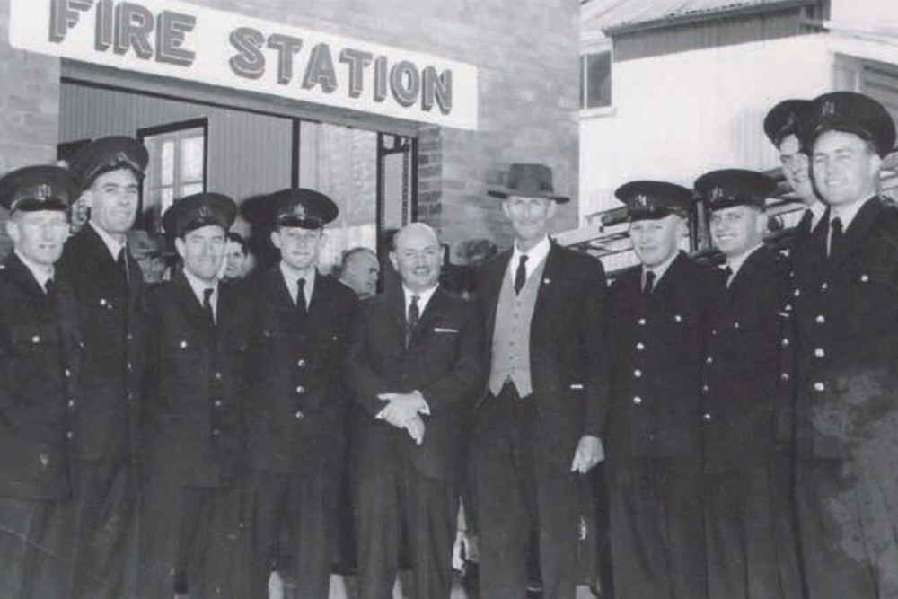 The above photo, taken at the official opening in 1965, shows Mal Graham, Mal Hughes, Murray Robin, Mal Henry, Reg Swartz M.H.R., Allan Fletcher M.L.A., John Mason, Graham Masters, Barry Maher and Peter Stewart.
