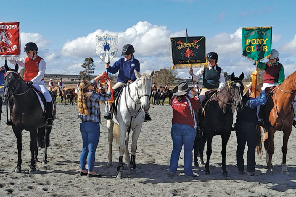 Cambooya Pony Club finished first in the March Past, ahead of Millmerran (2nd), Warwick (3rd) and Stanthorpe (4th).