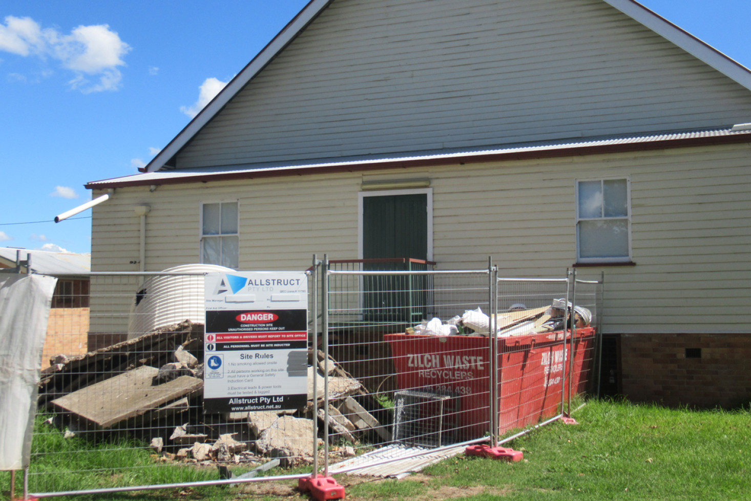 Back of Allora Community Hall where Muir Street toilets could be located.