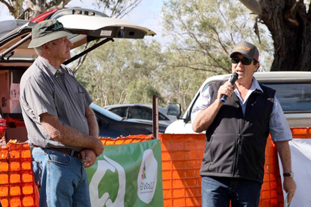 President Hughie Huston with Marco Gliori on the mic.