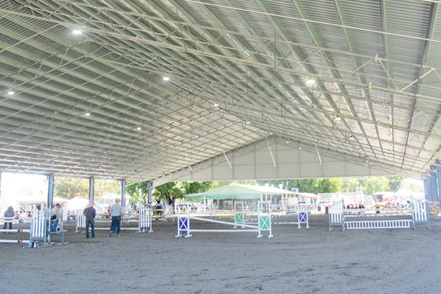 The well-used undercover arena - a centrepiece of the Allora Showground.