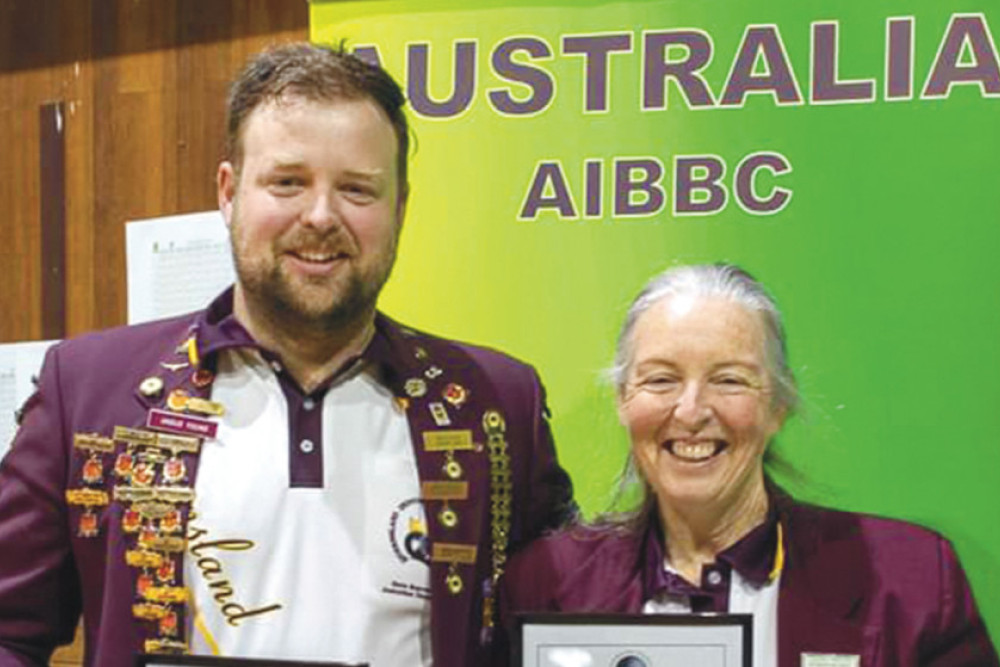 Silver medallists Angus Young and Cathy Young.