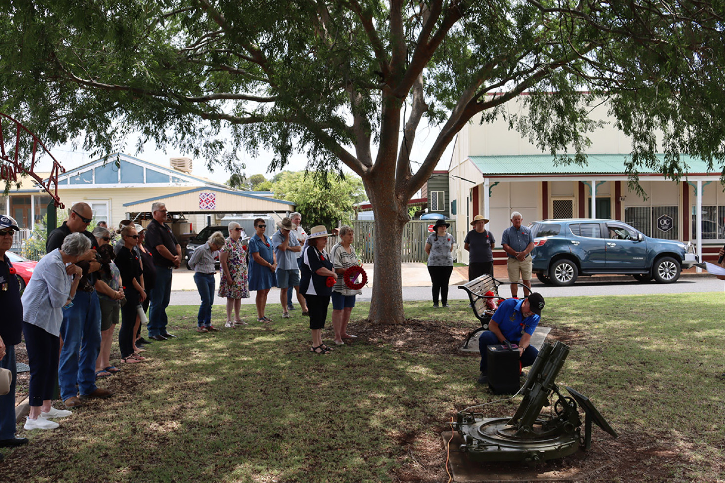 Clifton RSL Sub Branch President Anne Glasheen addresses the crowd.