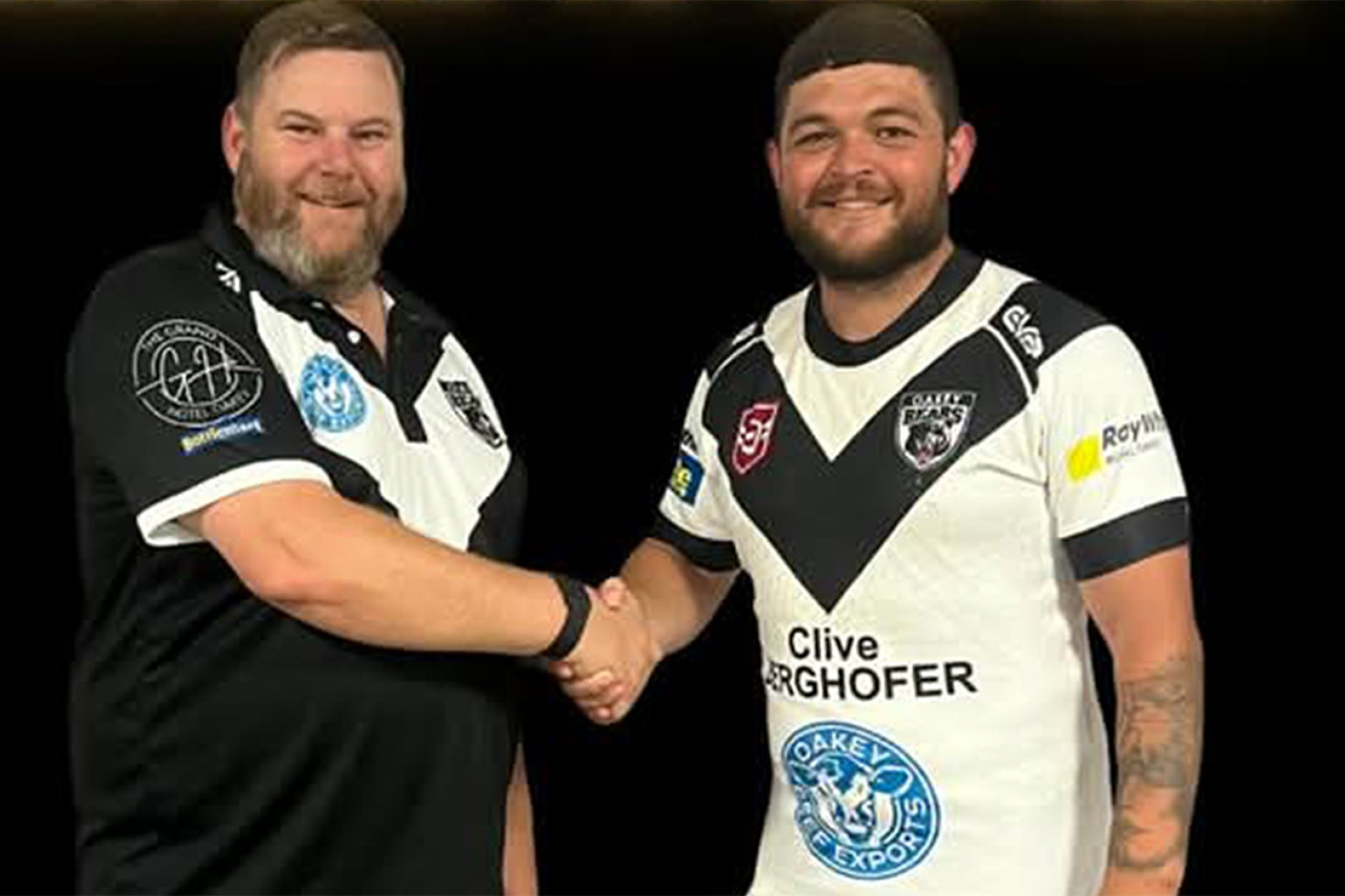 Oakey Bears President Jason Shannon with Ash Taylor.