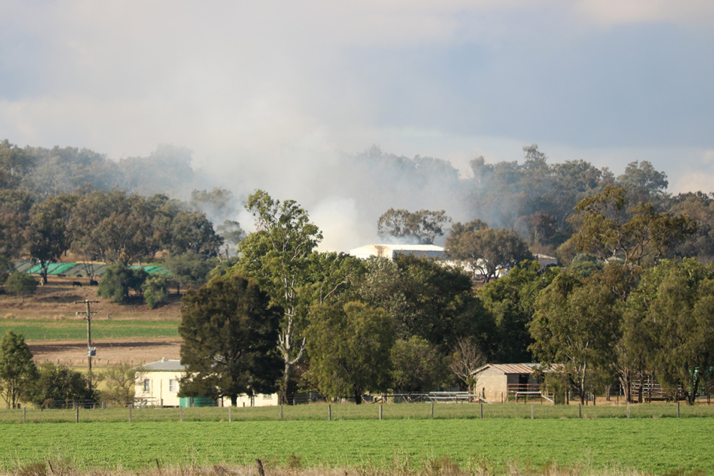 ABOVE: Hay caught fire at this property on the Oakey-Pittsworth Road at Aubigny.