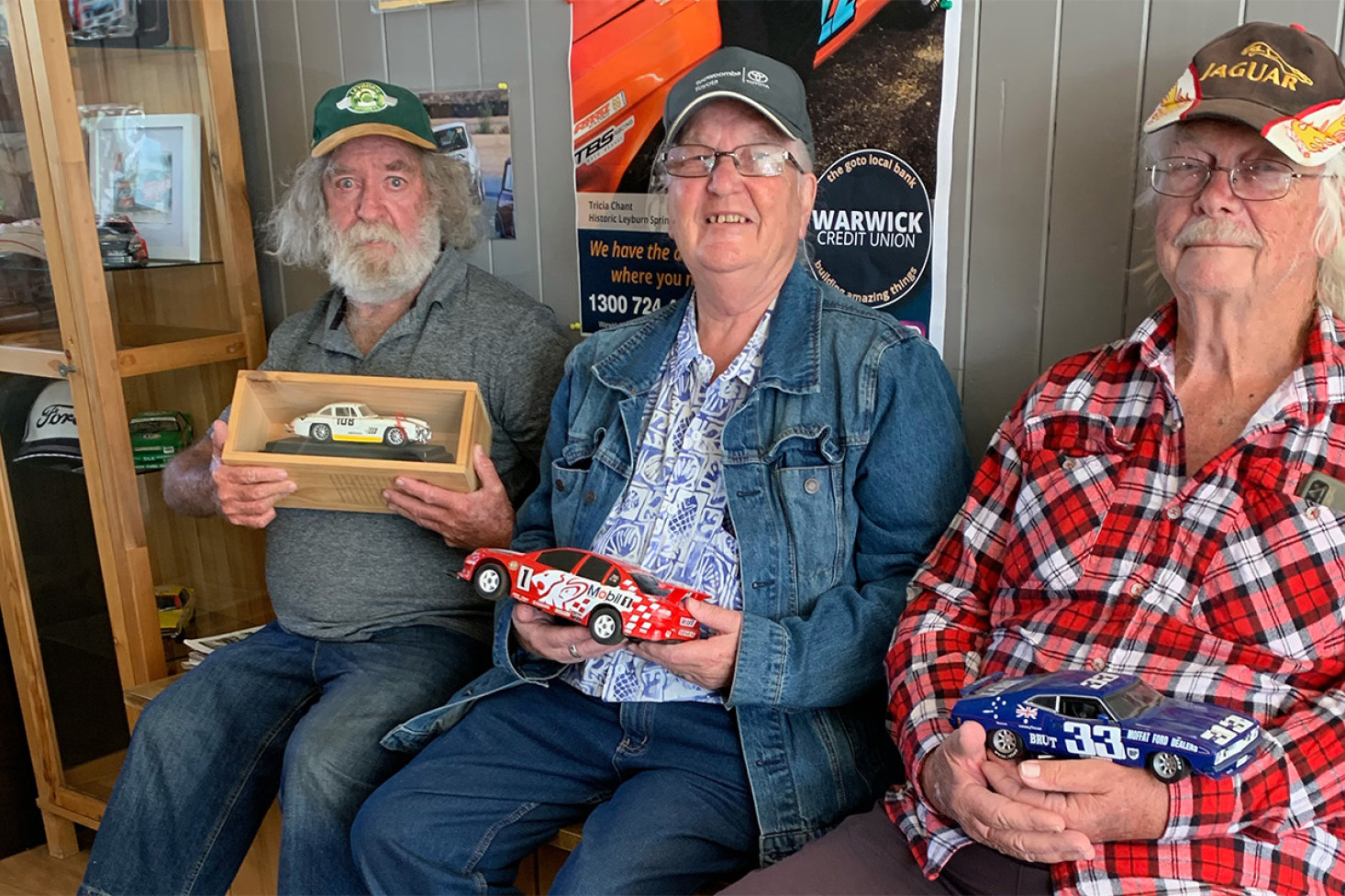 Local racing enthusiasts John, Danny and Geoff.