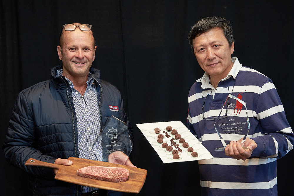 David Clark from Stockyard, winner of the award for Australia’s best steak, with You Lin from Milani Minus Eight Degrees (Sunnybank) which was proclaimed Australia’s best ice cream.