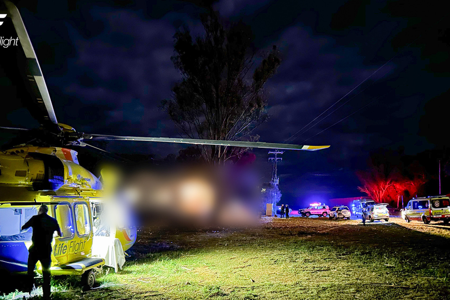 A man in his 20s was transported by LifeFlight to Princess Alexandra Hospital on Friday night with multiple stab wounds. Photo, LifeFlight