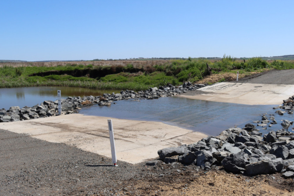 Among the flood repairs is the floodway at Bourke Road, Sandy Camp.