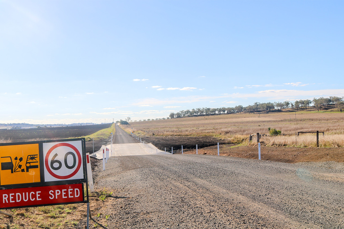 Brimblecombe Road’s new Westbrook Creek crossing is now open and virtually complete.