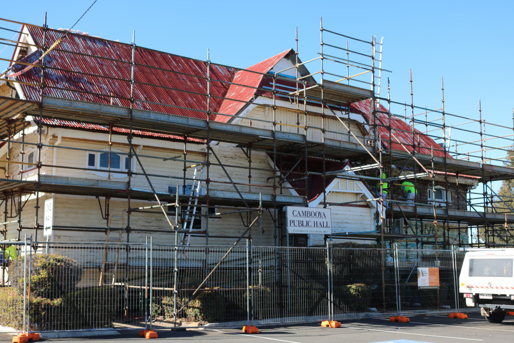 Painting is currently underway on Cambooya Public Hall, which according to committee members was in desperate need of a lick of paint.