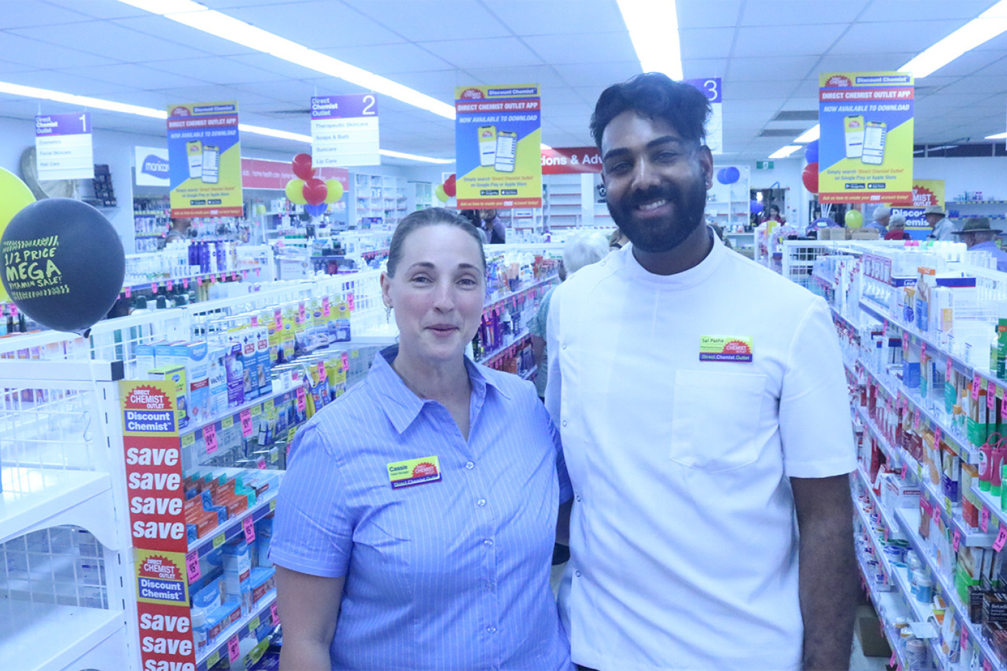 TOP: Retail Manager Cassie Peters and Pharmacist/Owner Sai Pasha are happy to have extra space in their store.