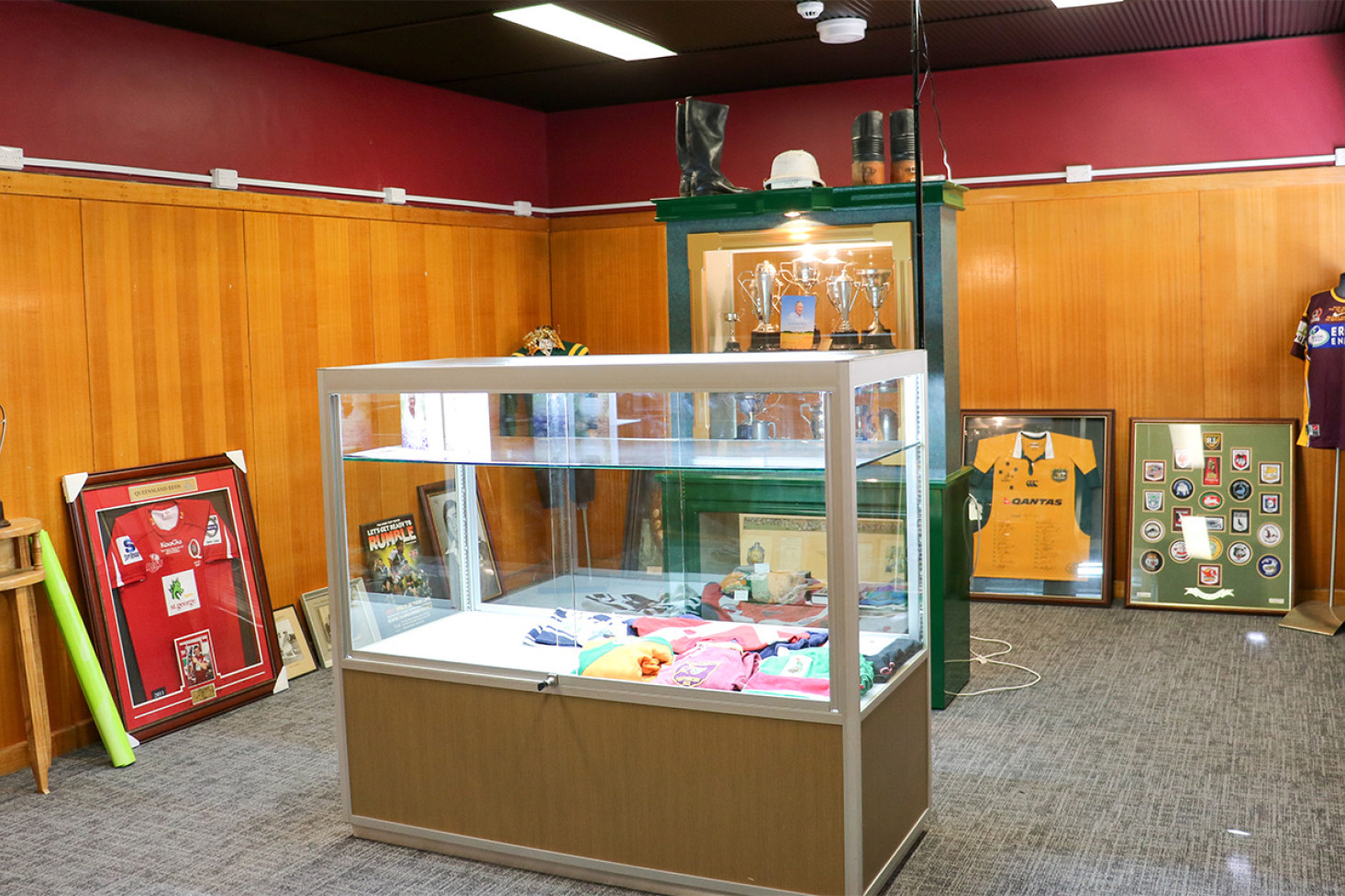 The old Allora Shire Council rooms are in the process of being converted into extra space for the Allora Regional Sports Museum. A disability ramp has been constructed connecting this room with the space formerly occupied by the library, which is also a work in progress.