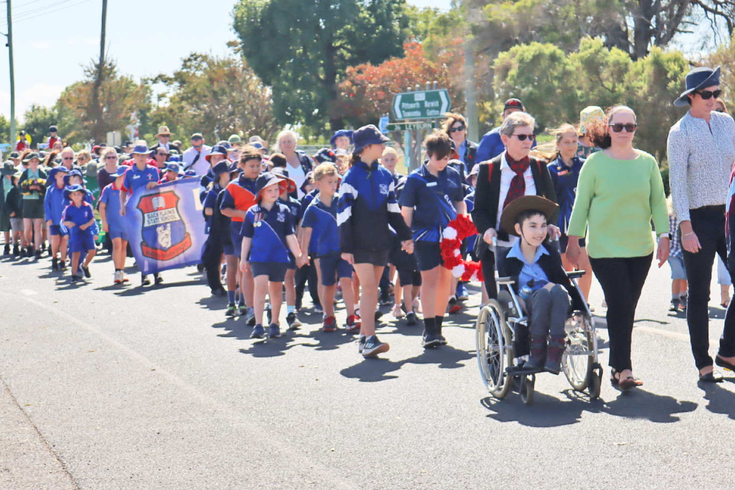 Many students representing their schools participating in the mid-morning parade at Clifton last year.
