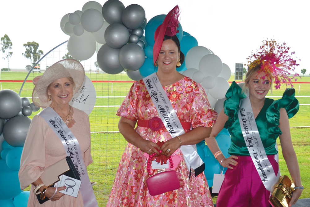 From left: Best Dressed Lady - Classic Susan Murphy, Best Race Millinery Amie Barclay, Best Dressed Lady - Contemporary Eloise Handley. Photo courtesy of Bill Smith