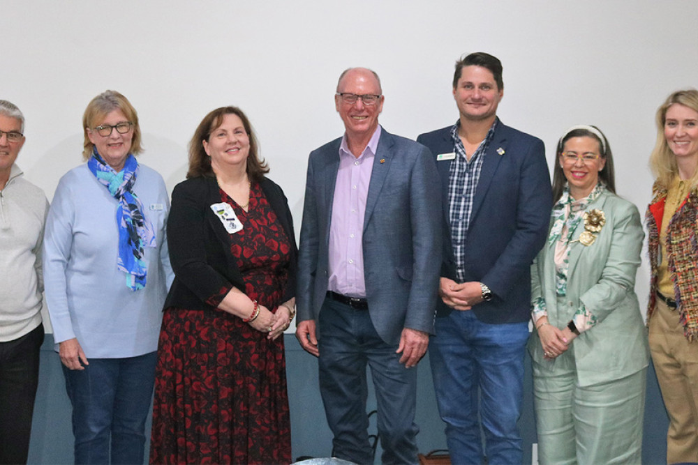 ABOVE: Cr Bill Cahill, Darling Downs QCWA Vice President, Wendy Gordon, Pat Weir MP, Cr Tim McMahon, Cr Melissa Taylor and Cr Rebecca Vonhoff.