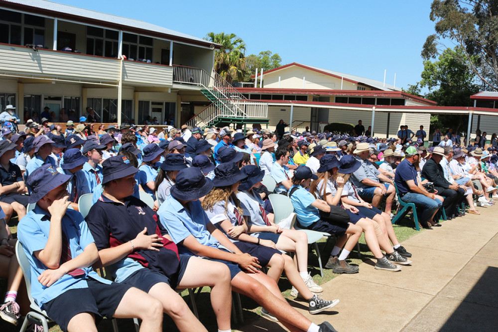 The temperature at Clifton was heading for the thirties as the school community gathered for the ceremony.