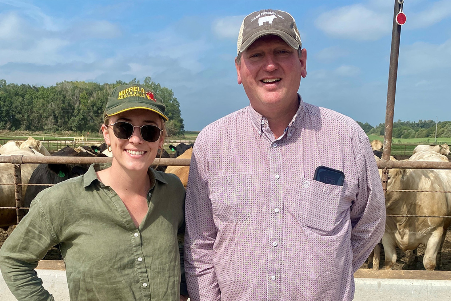 Sally with John the Operations Manager of Darr Feedlot.