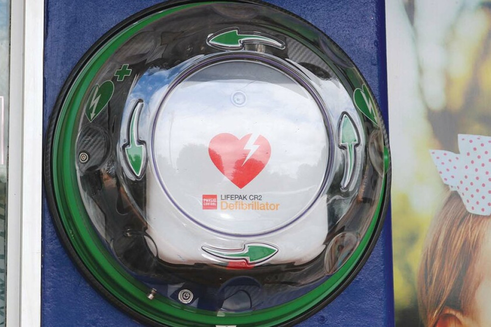 The AED at Clifton Pharmacy.