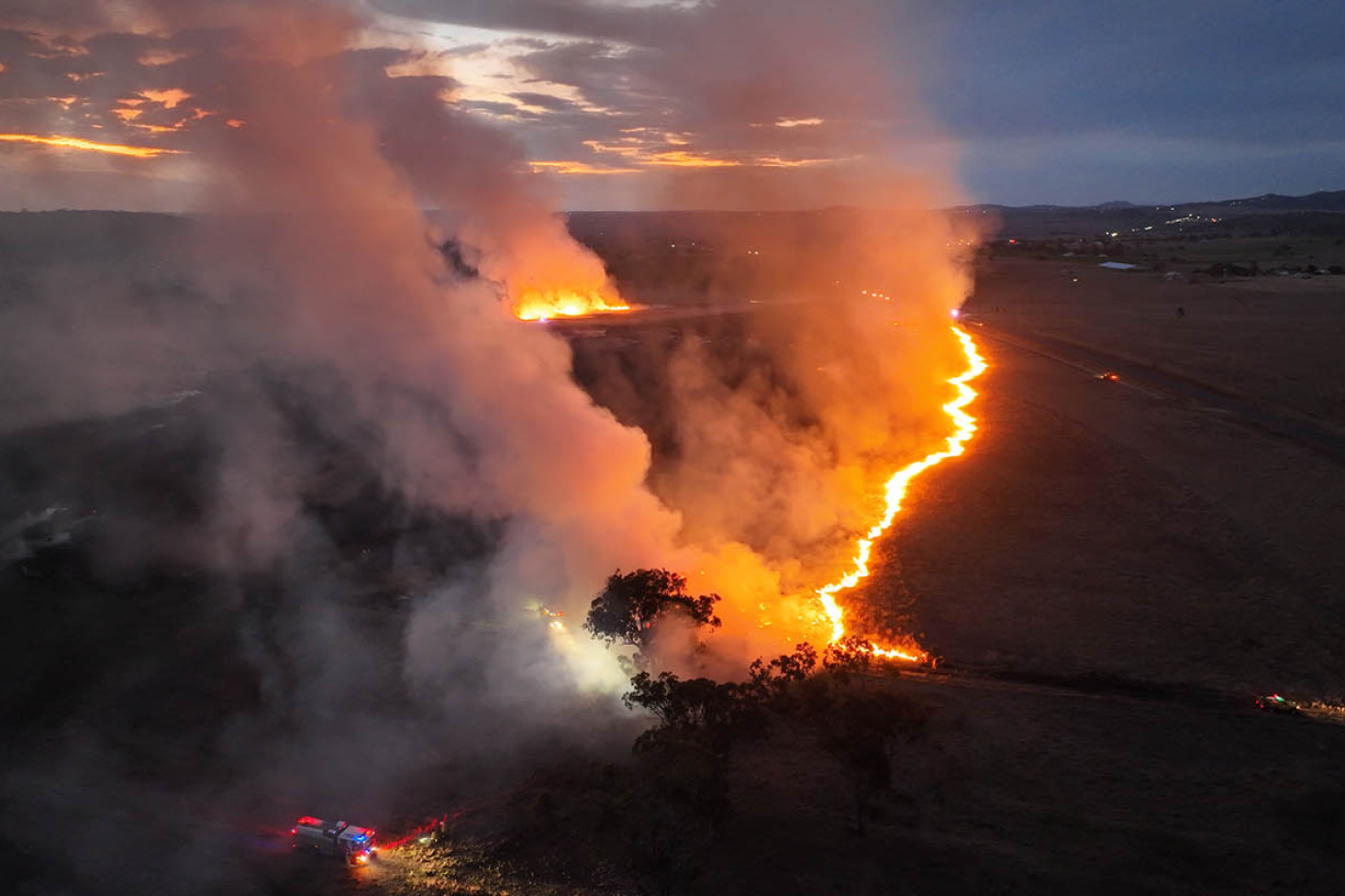 A large grassfire at East Greenmount on Saturday July 27 could be a harbinger of what faces us in coming months. Photo, Dan Stenzel