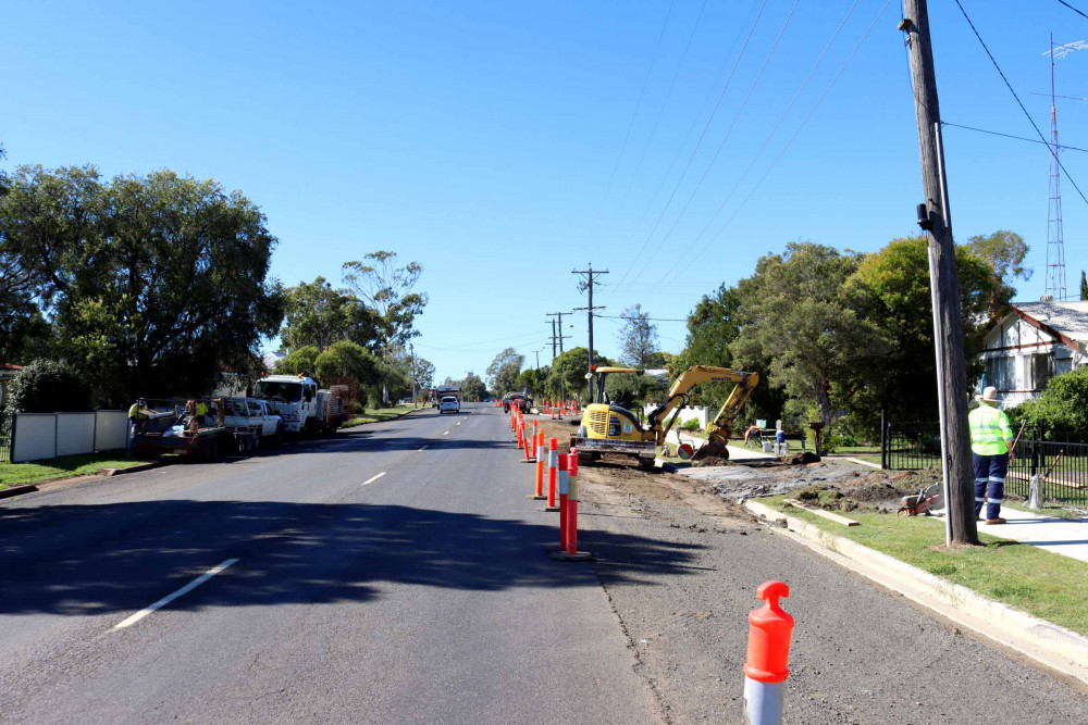 Council workers busy at work on East Street.