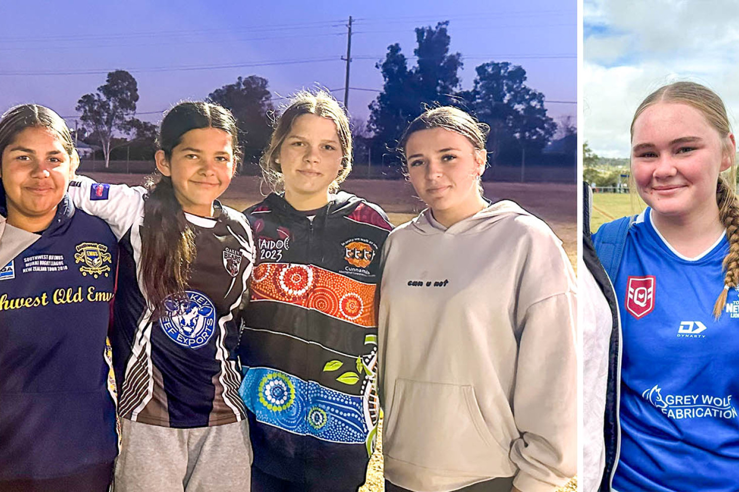 Five of the six South West Emu Representatives from Oakey - Jaeda who now plays for Oakey and Makaiya, Holley, Carly-Jane, Peppa. Not pictured: Aaliyah Washington