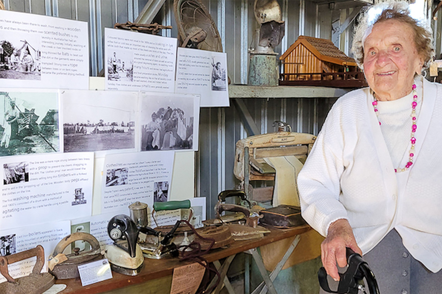 RIGHT: Faith Briggs at the Rosalie Shire Historical Society in 2023.