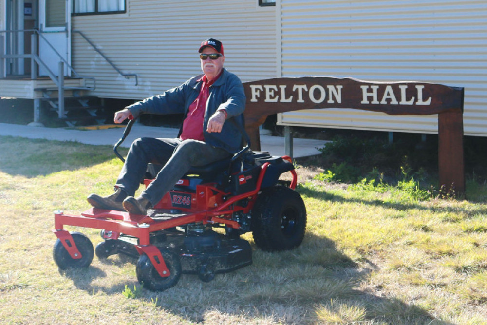 Hall Secretary Ian Whan has been making the most of Felton Hall’s new mower.