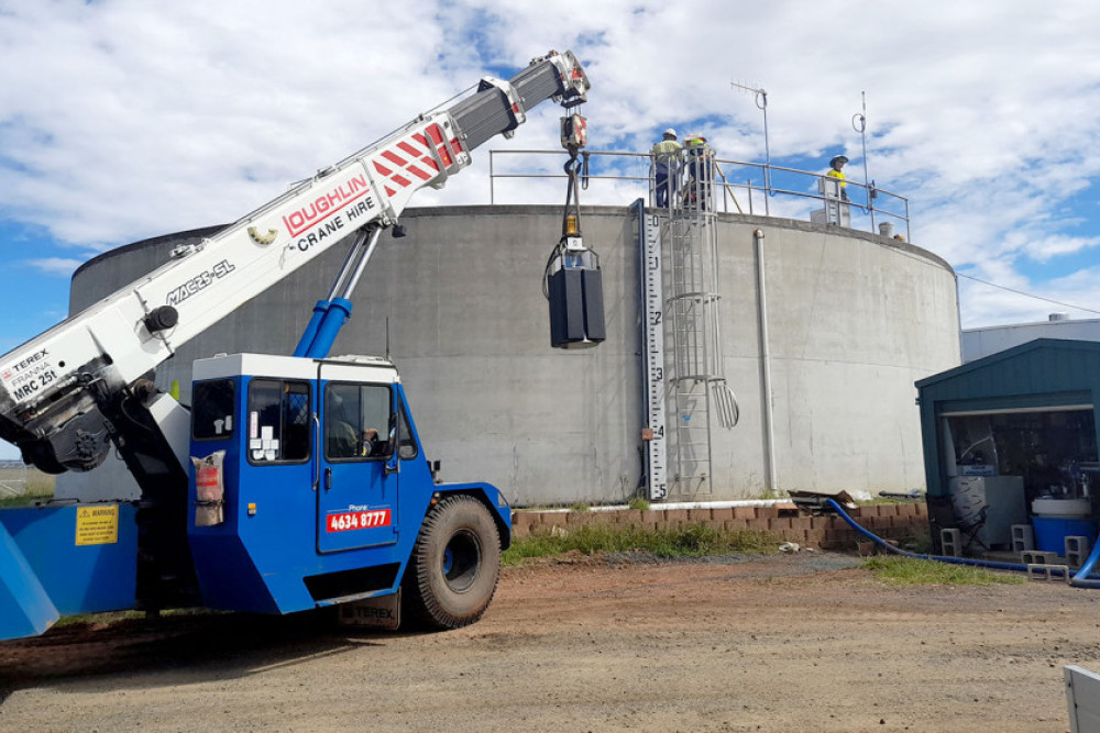 The Mixer about to be installed in the treated water tank last week.