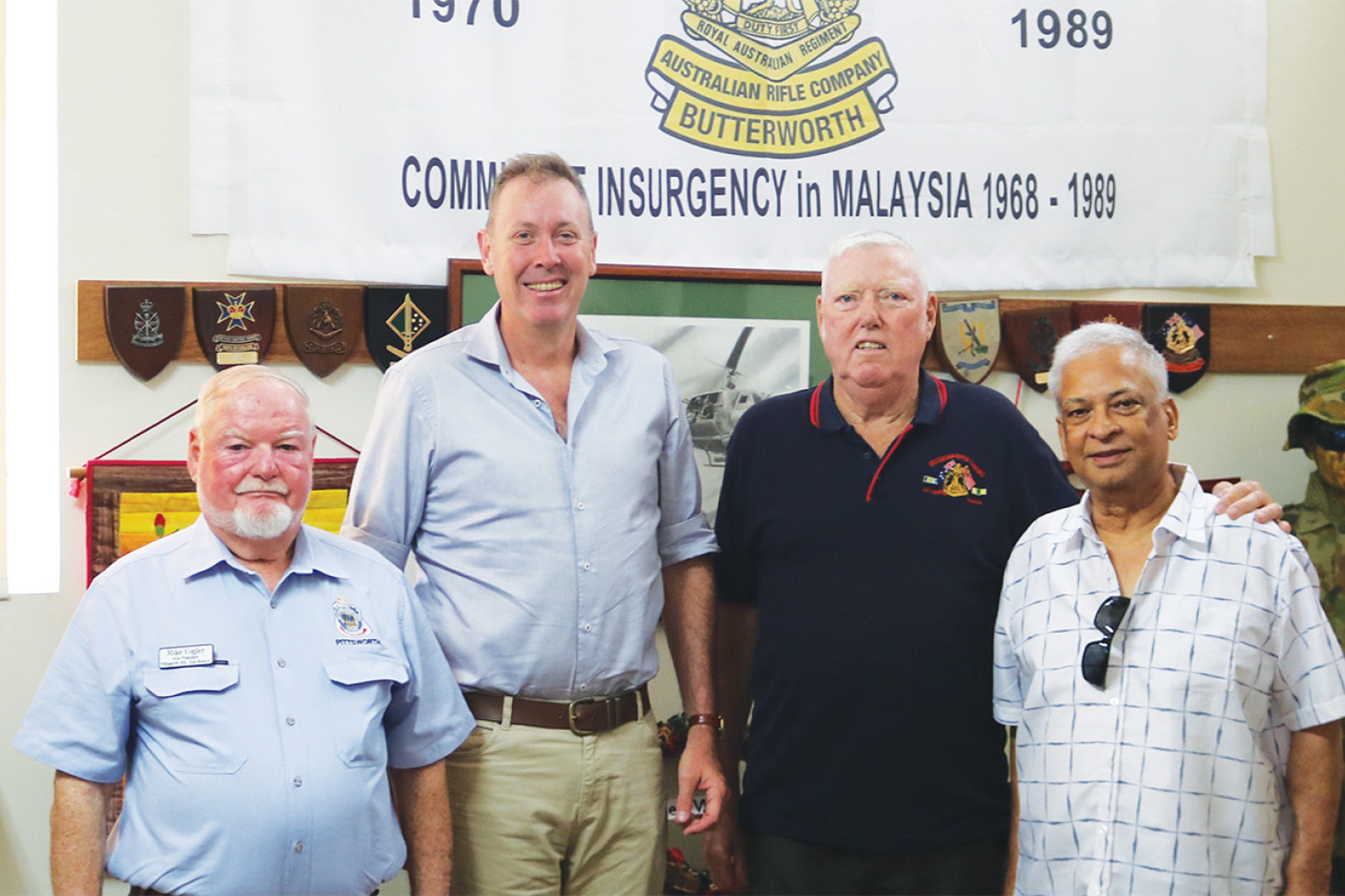 Butterworth vets Mike Vogler (Pittsworth), Stan Hannaford (Oakey) and Larry Illiffe (Toowoomba) met with Federal Member for Groom Garth Hamilton.