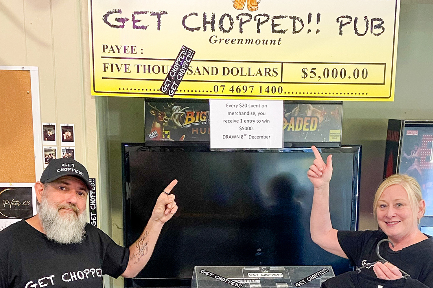 Get Chopped Pub owners Brendon and Fiona Quirey are looking forward to giving $5,000 away to a lucky customer.