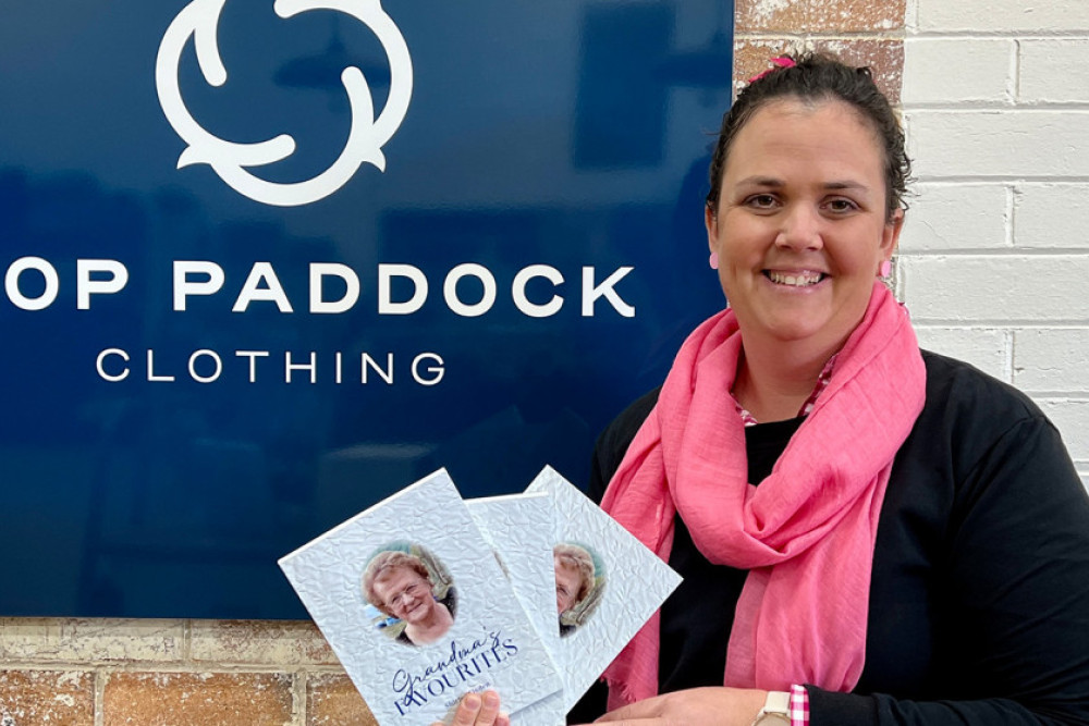 Renee Eldsen is stocking the book at her Top Paddock Clothing Store. Renee’s husband, Paul, is one of Shirley’s 21 grandchildren. She also has 44 great-grandchildren.