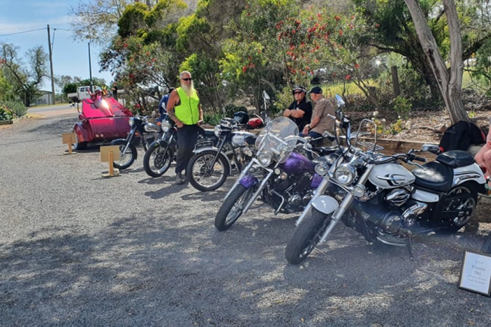 Some of the motorcycles that were featured at the show on display.