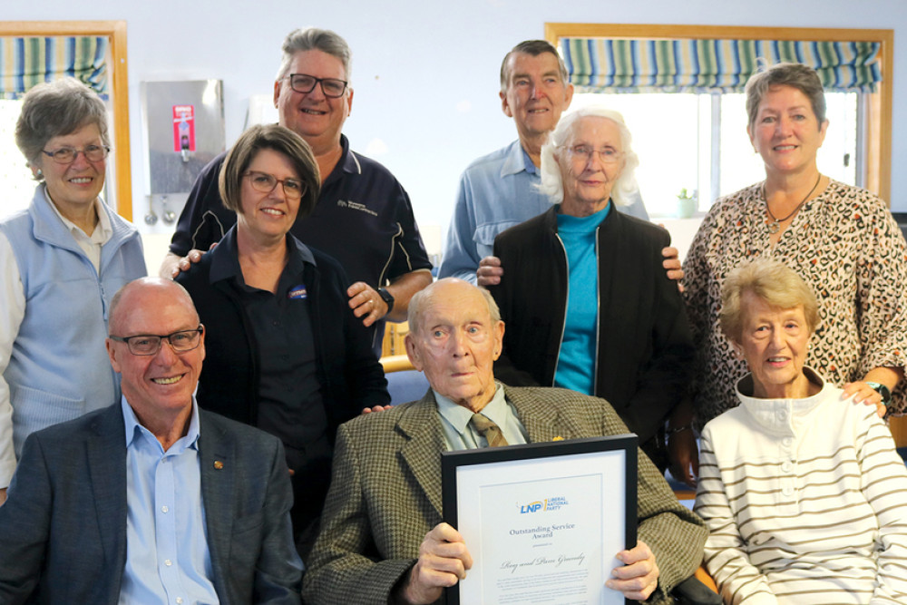 ABOVE: Back row - Peter Wilson and Ian Graham. Middle row - Janice Becker, Sonja Wilson, Margaret Graham and Jo Saal. Front row - Pat Weir, Roy Grundy and Pam Grundy.