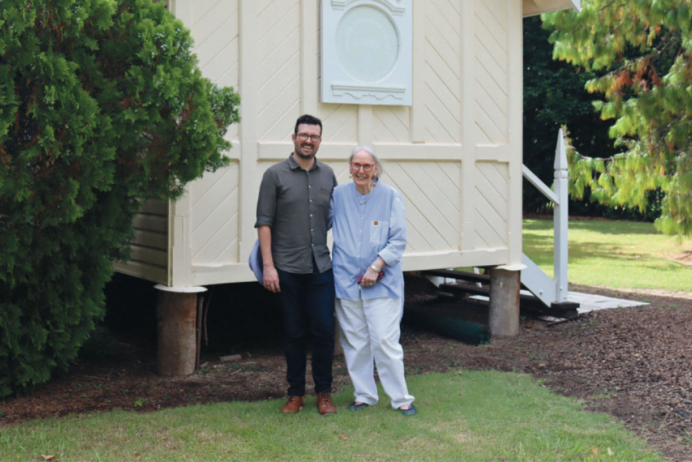 Jeremy Tovey and Sue Dalton pictured on the grounds of the former Methodist Church after the recent sale of this iconic Allora building.