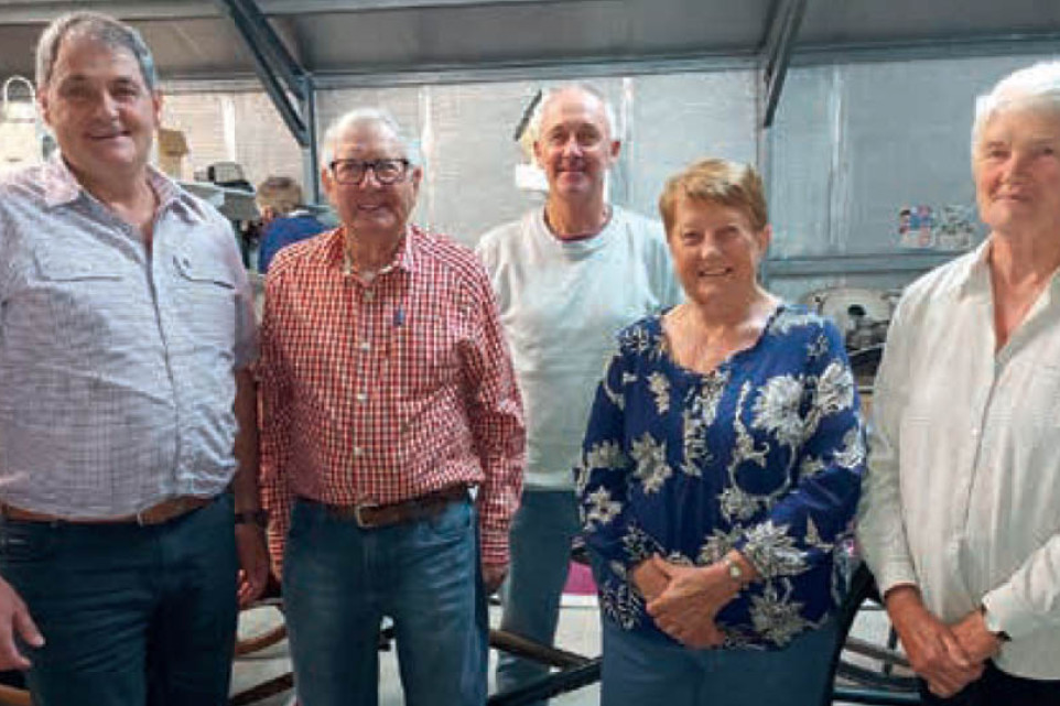 L-R Cr Russell Wantling, Jim Anderson, Kev Hurley, Wendy Free and Kaye Mullins.