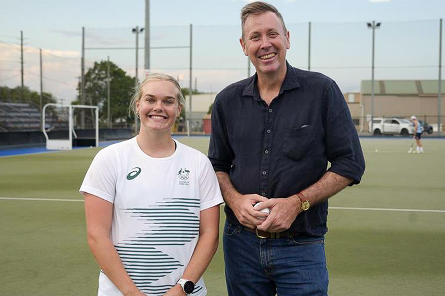 Olympian Hockeyroo Tatum Stewart and Groom MP Garth Hamilton.