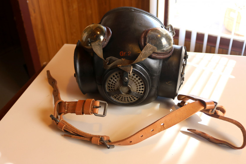 The artefacts on display are as rare as they are interesting, such as this German gas mask and goggles for horses during World War II.