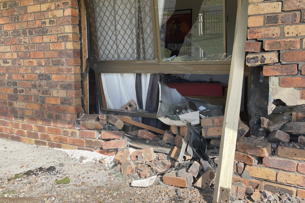 The vehicle destroyed the front of the Hamlyn Road property.