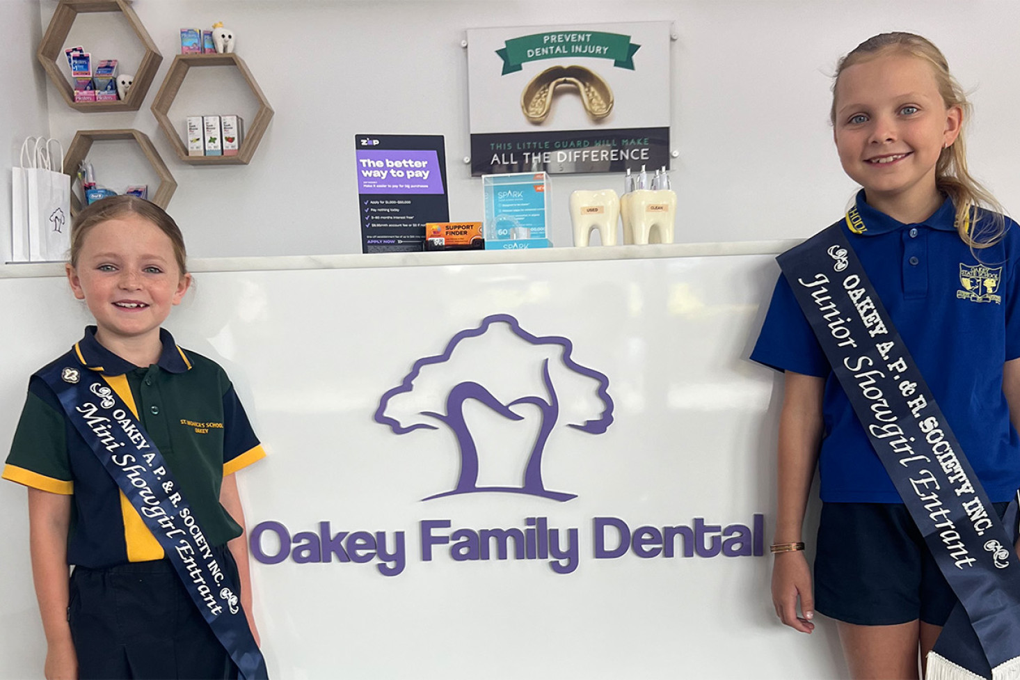 Nala Kennedy and Melainey Morrison at Oakey Family Dental.