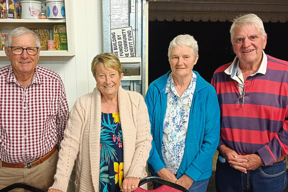 Jim Anderson (President), Wendy Free (Secretary), Kaye Mullins (Treasurer), John Ellwood (Vice President).