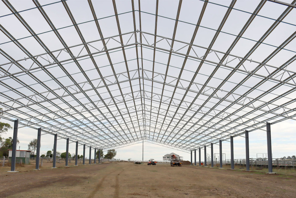 The new arena under construction at Lauralla Lodge.