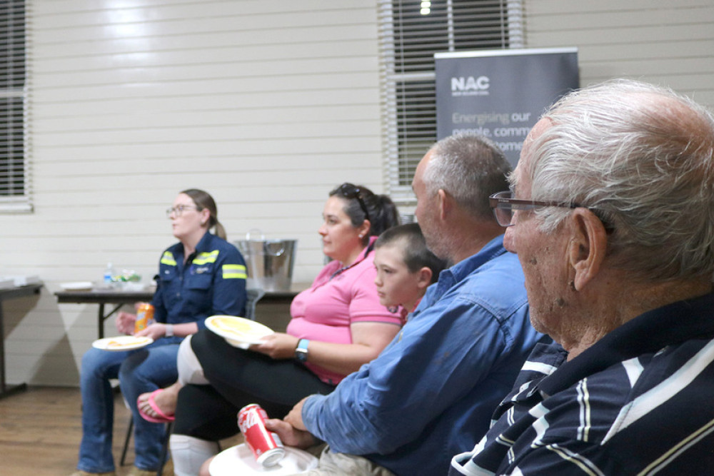 ABOVE: Locals put questions to New Acland staff at the Jondaryan Hall last Thursday night.